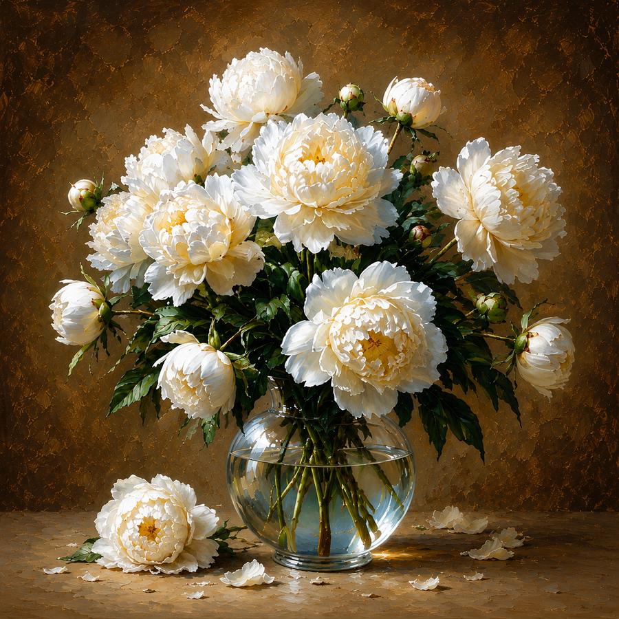 White Flowers in Clear Vase Printable Wall Art